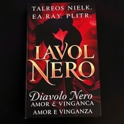 A captivating book cover for 'Diavolo Nero: Amor e Vingança', featuring a striking and dark theme