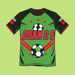 A vibrant and energetic T-shirt design for a sports team named "Doosan 2 FC", specifically tailored for football