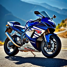 A powerful 2003 Suzuki GSXR 1000 motorcycle, showcasing its sleek and aggressive design