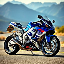 A powerful 2003 Suzuki GSXR 1000 motorcycle, showcasing its sleek and aggressive design