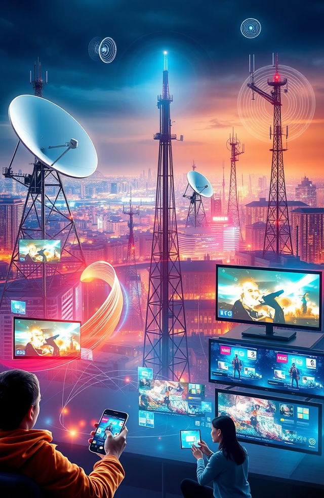 A visually appealing and informative representation of modern digital video broadcasting and communication technologies