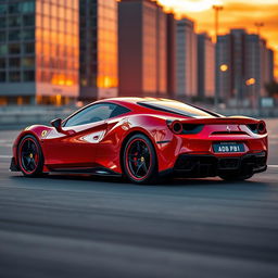 A stunning Ferrari 488 equipped with an aggressive body kit that enhances its aerodynamic features