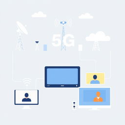 A simplified and minimalist illustration of modern digital video broadcasting and communication technologies