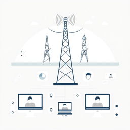 A simplified and minimalist illustration of modern digital video broadcasting and communication technologies