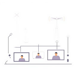 A simplified and minimalist illustration of modern digital video broadcasting and communication technologies