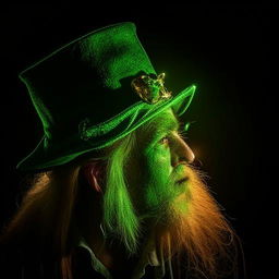 Highly detailed and award-winning photograph of a mystical leprechaun. The image features striking light effects and detailed imagery for a Pulitzer prize-worthy representation.