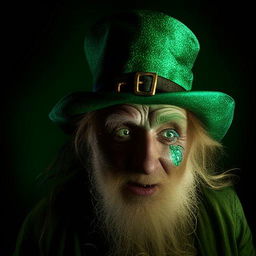 Highly detailed and award-winning photograph of a mystical leprechaun. The image features striking light effects and detailed imagery for a Pulitzer prize-worthy representation.