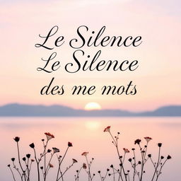 A captivating book cover design featuring the title "Le Silence des mes mots" in elegant, flowing typography