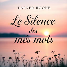 A captivating book cover design featuring the title "Le Silence des mes mots" in elegant, flowing typography