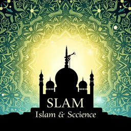 A visually striking book cover illustrating the harmonious integration of Islam and Science