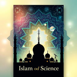 A visually striking book cover illustrating the harmonious integration of Islam and Science