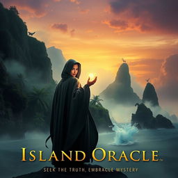 An intriguing movie poster for a film titled 'Island Oracle'