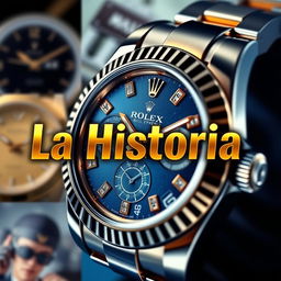 A vibrant YouTube thumbnail featuring a luxury Rolex watch with intricate details showcasing its craftsmanship