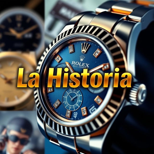 A vibrant YouTube thumbnail featuring a luxury Rolex watch with intricate details showcasing its craftsmanship