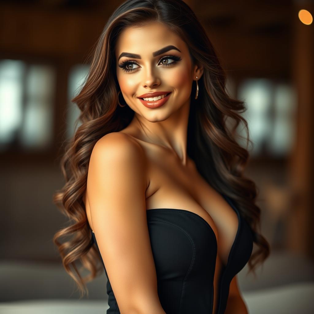 A stunning portrait of a sexy woman exuding confidence and allure