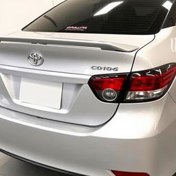 A silver Toyota Corolla AE102, showcasing a subtle yet stylish ducktail spoiler mounted on the trunk