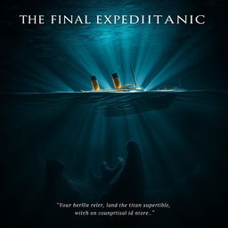 A movie poster for 'The Final Expedition to Titanic' that visually connects the sinking of the Titanic in 1912 and the implosion of the Titan submersible in 2023