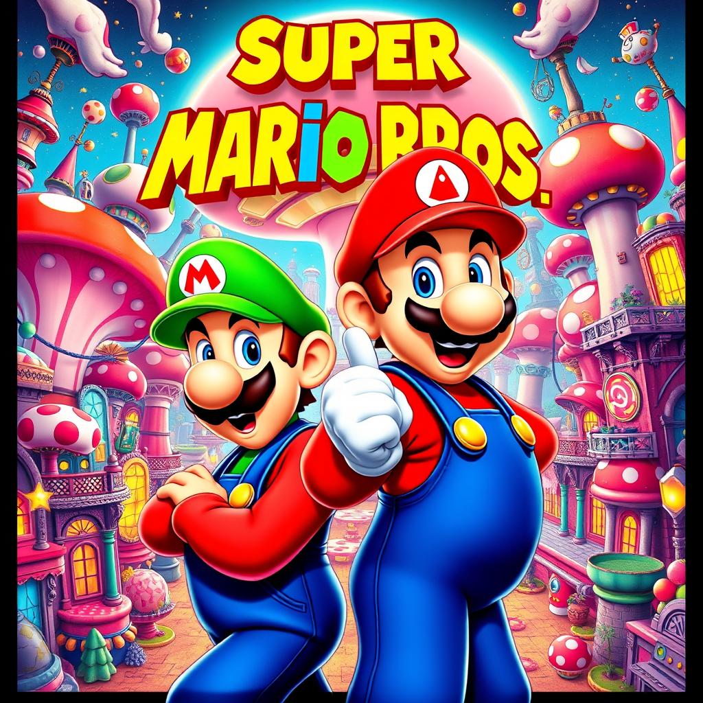 A detailed movie poster for the live-action film 'Super Mario Bros