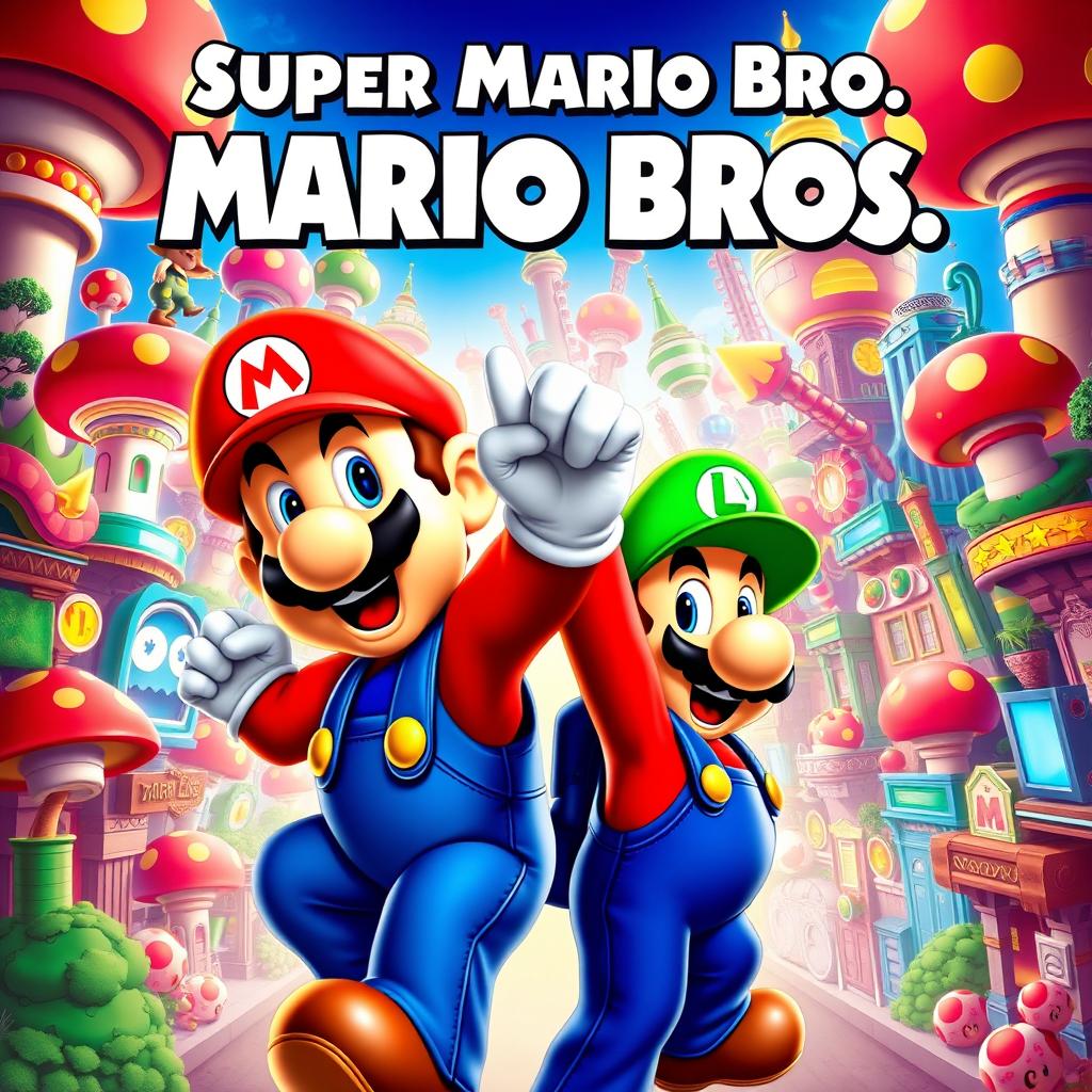 A detailed movie poster for the live-action film 'Super Mario Bros