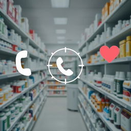 A subtle image of a pharmacy featuring neatly organized shelves filled with various pharmaceutical products