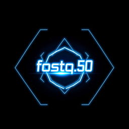 A striking profile picture for the channel "fostoq_50" featuring a modern and minimalist design