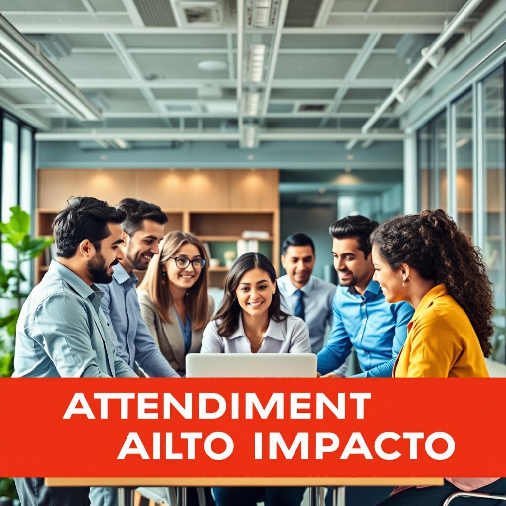 An engaging and visually striking image suitable for the introduction section of an e-book on 'Atendimento de Alto Impacto'