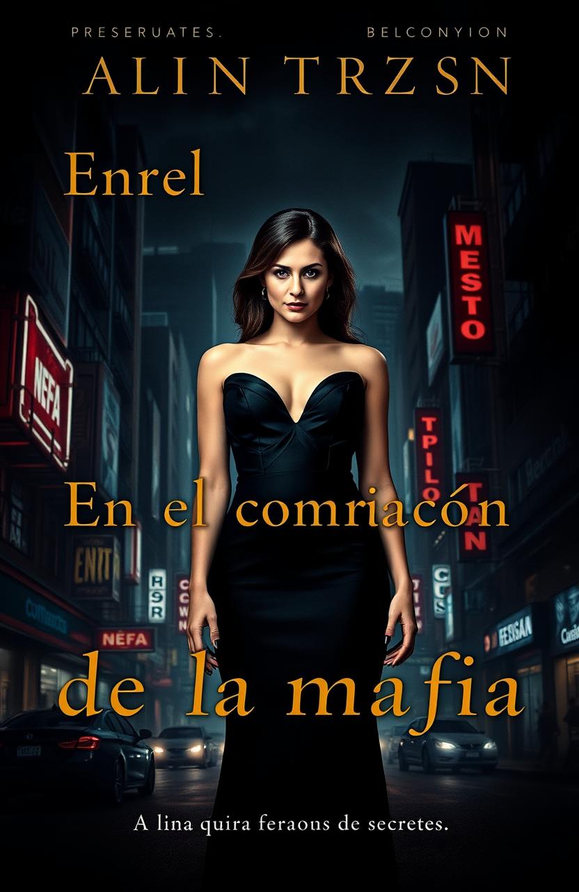 A suspenseful and powerful narrative cover design for "En el corazón de la mafia"