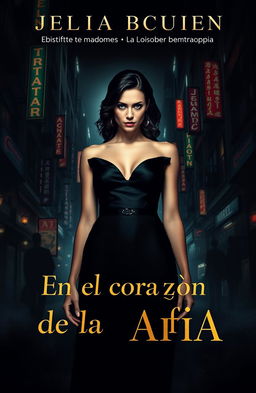 A suspenseful and powerful narrative cover design for "En el corazón de la mafia"