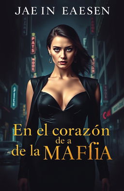 A suspenseful and powerful narrative cover design for "En el corazón de la mafia"