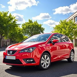 A bright red second-generation Seat Toledo, showcasing its sleek and stylish design