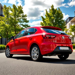 A bright red second-generation Seat Toledo, showcasing its sleek and stylish design