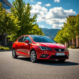 A bright red second-generation Seat Toledo, showcasing its sleek and stylish design