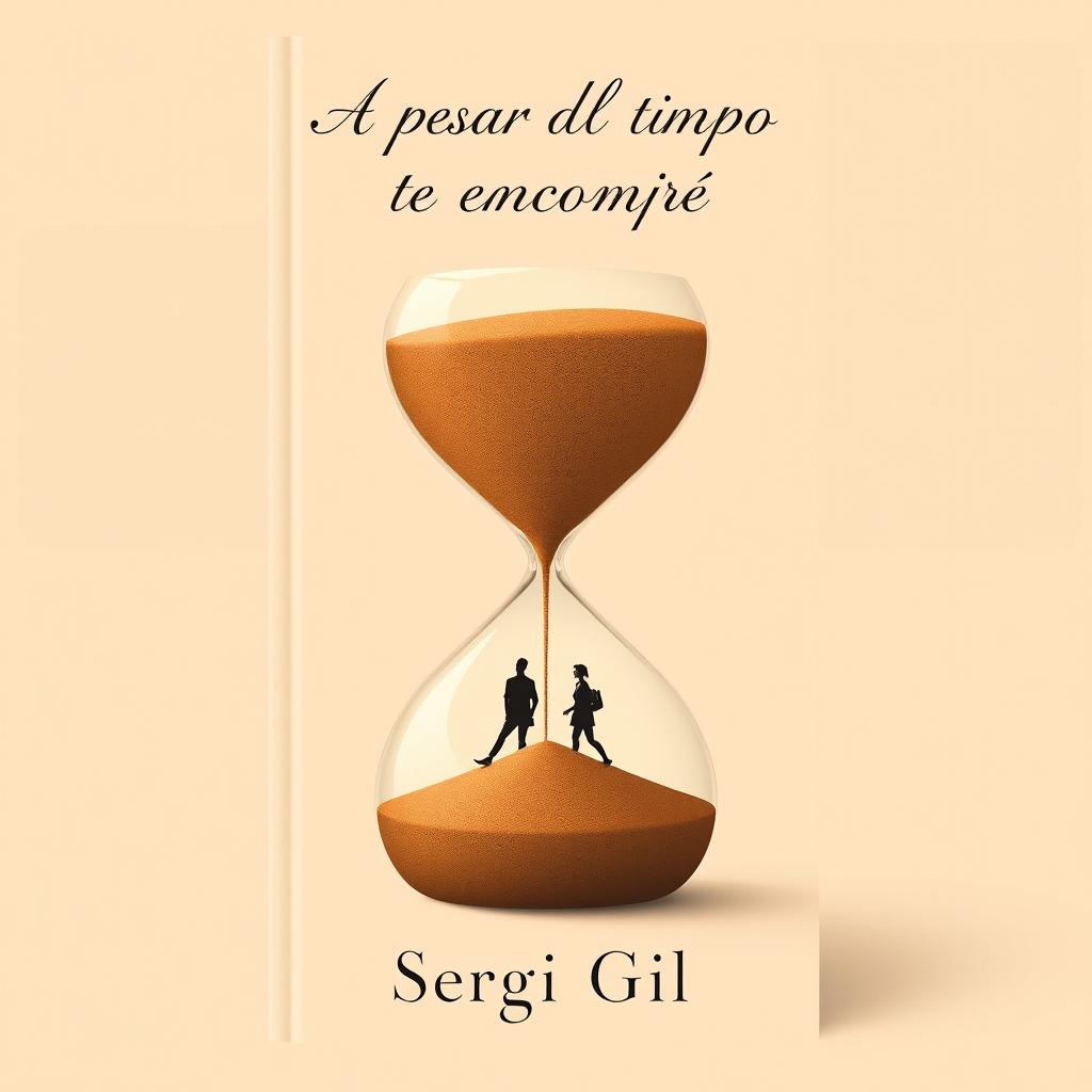 A minimalist and evocative book cover design featuring a large hourglass at the center, with sand flowing slowly from one compartment to another