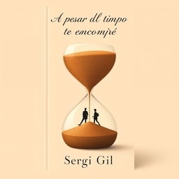 A minimalist and evocative book cover design featuring a large hourglass at the center, with sand flowing slowly from one compartment to another