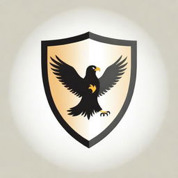 A black and gold soccer shield for a team named 'Black Eagles', featuring a fierce eagle design, prominent team name and traditional football elements.