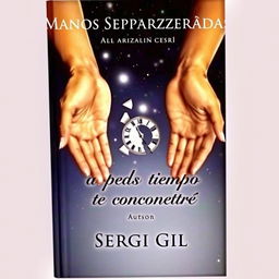 An emotive and symbolic book cover titled 'Manos Separadas Alcanzándose'