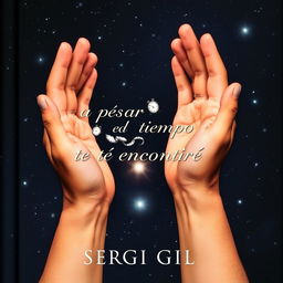 An emotive and symbolic book cover featuring two extended hands that are about to touch but remain separated by a small space in the center