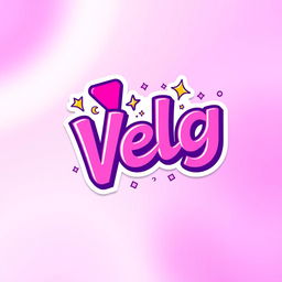 A vibrant and cool sticker design for a brand named 'Velg', primarily featuring a bright pink color scheme