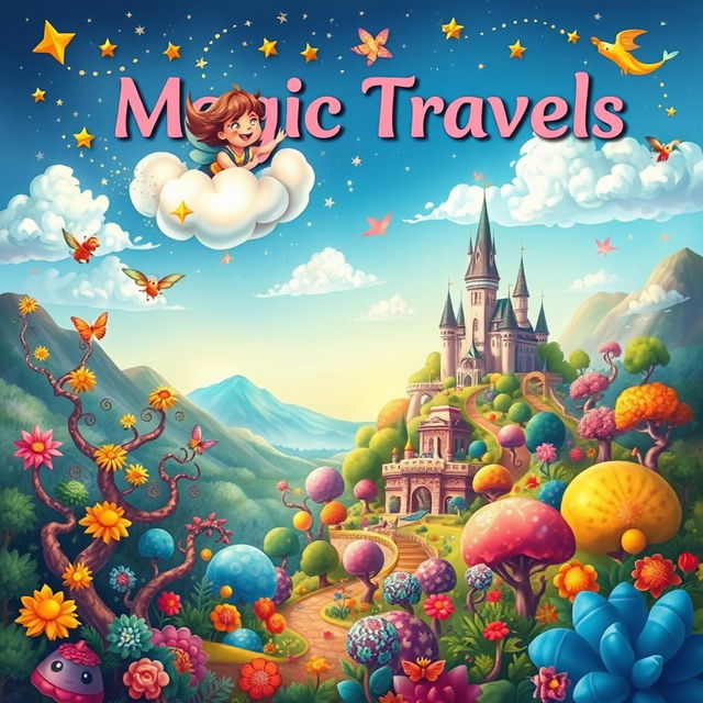 A captivating book cover design for a children's book about 'Magic Travels' without any text