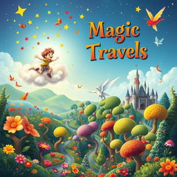 A captivating book cover design for a children's book about 'Magic Travels' without any text