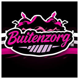 A cool JDM-inspired sticker design featuring the word 'Buitenzorg' prominently displayed in a stylish, bold font