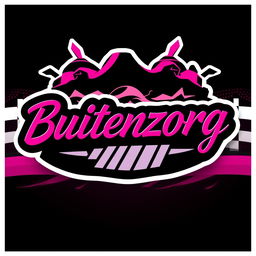 A cool JDM-inspired sticker design featuring the word 'Buitenzorg' prominently displayed in a stylish, bold font