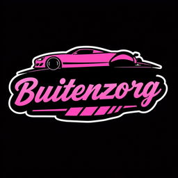 A cool JDM-inspired sticker design featuring the word 'Buitenzorg' prominently displayed in a stylish, bold font