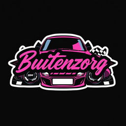 A cool JDM-inspired sticker design featuring the word 'Buitenzorg' prominently displayed in a stylish, bold font