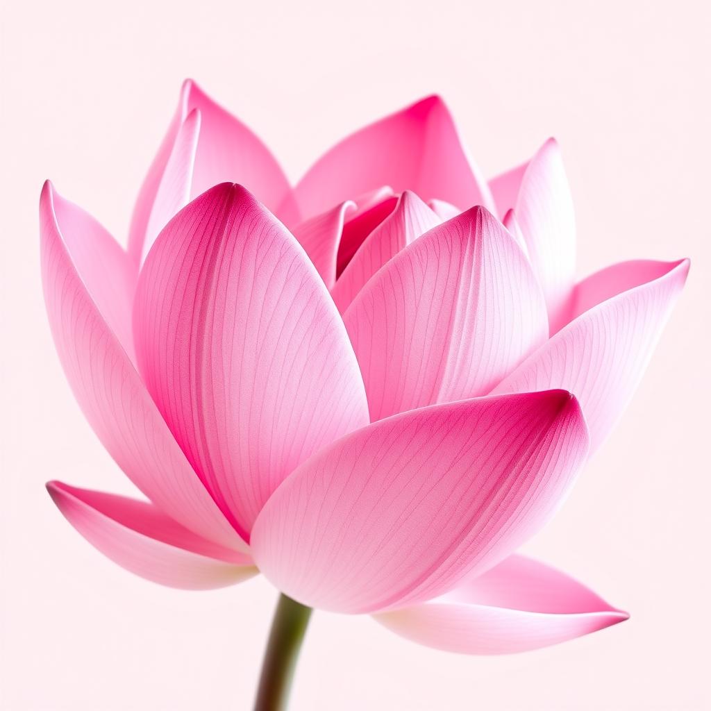 A close-up, detailed illustration of a vibrant pink flower, resembling a lotus blossom in full bloom