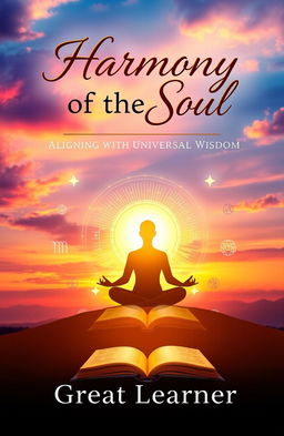 A captivating book cover design for 'Harmony of the Soul: Aligning with Universal Wisdom by Great Learner