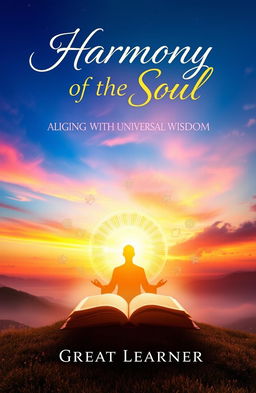 A captivating book cover design for 'Harmony of the Soul: Aligning with Universal Wisdom by Great Learner