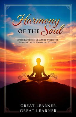 A captivating book cover design for 'Harmony of the Soul: Aligning with Universal Wisdom by Great Learner