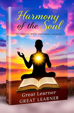 A captivating book cover design for 'Harmony of the Soul: Aligning with Universal Wisdom by Great Learner