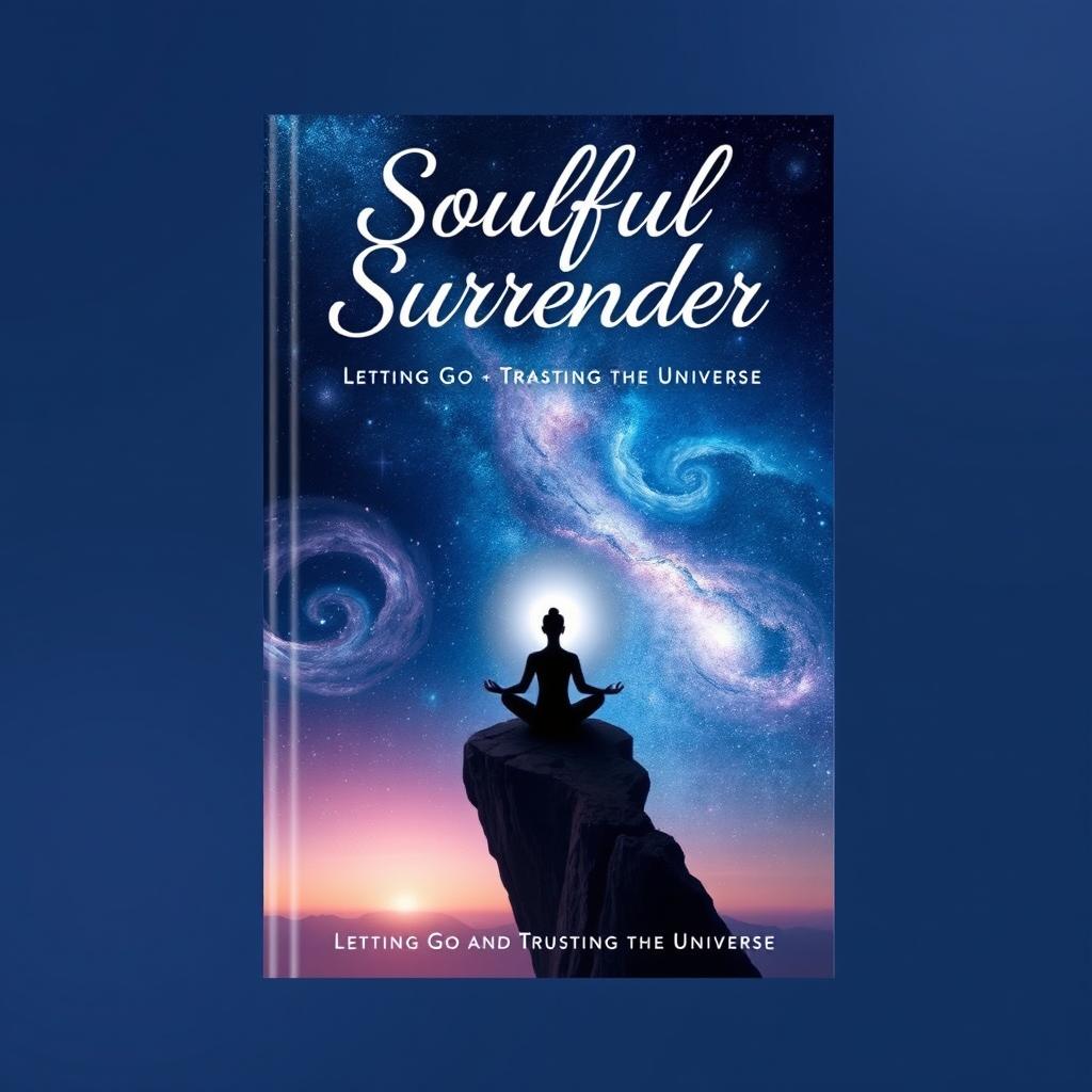 A captivating book cover design for 'Soulful Surrender: Letting Go and Trusting the Universe'